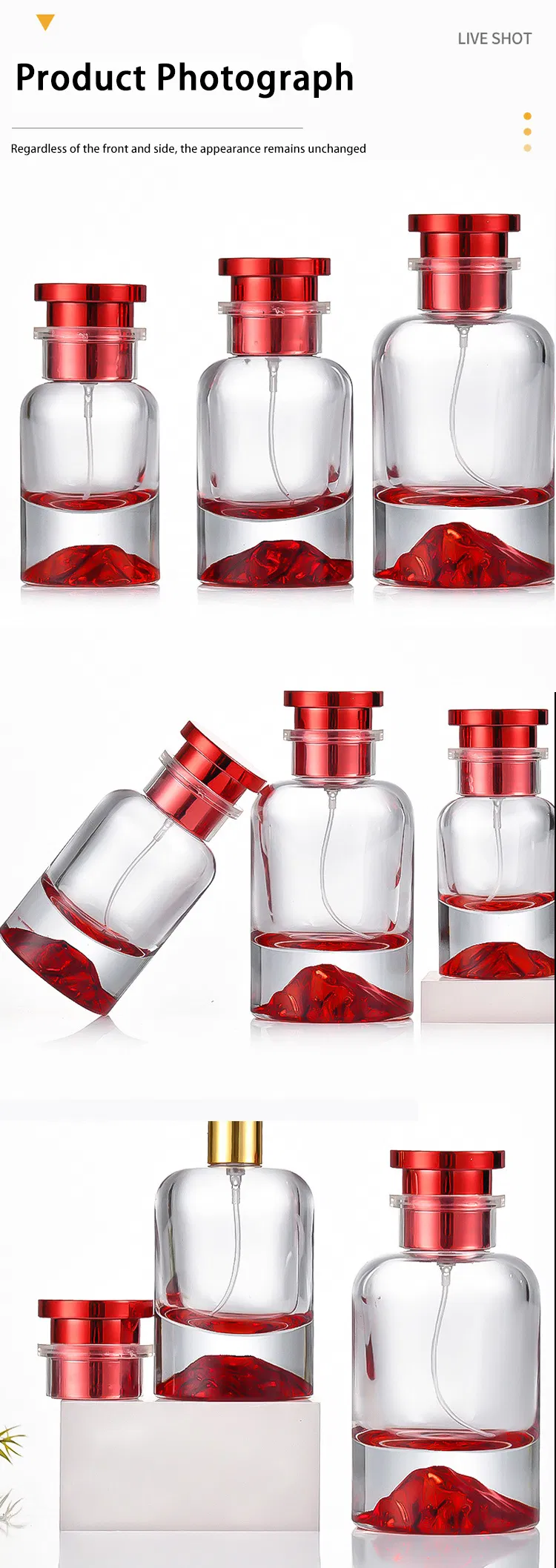 Thick Base Red Color Glass Perfume Bottle 4