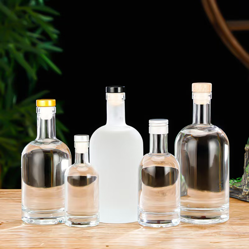 Elegant Nordic Flint Glass Vodka Bottles - Custom Printed 375ml, 500ml, 750ml