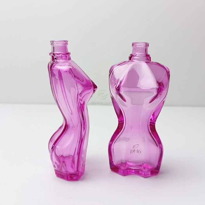 50ml Women Body Shape Glass Bottle for Perfume Colored Custom Skill Printing