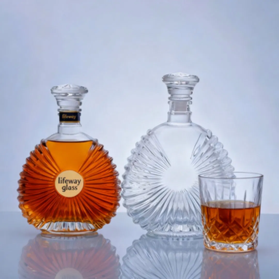 100ml375ml500ml700ml750ml 1000ml Liquor Bottle Custom Printing Frosted Whiskey Rum Tequila Vodka Mezcal Bourbon Glass Liquor Bottle with Cork Stopper Guala Cap