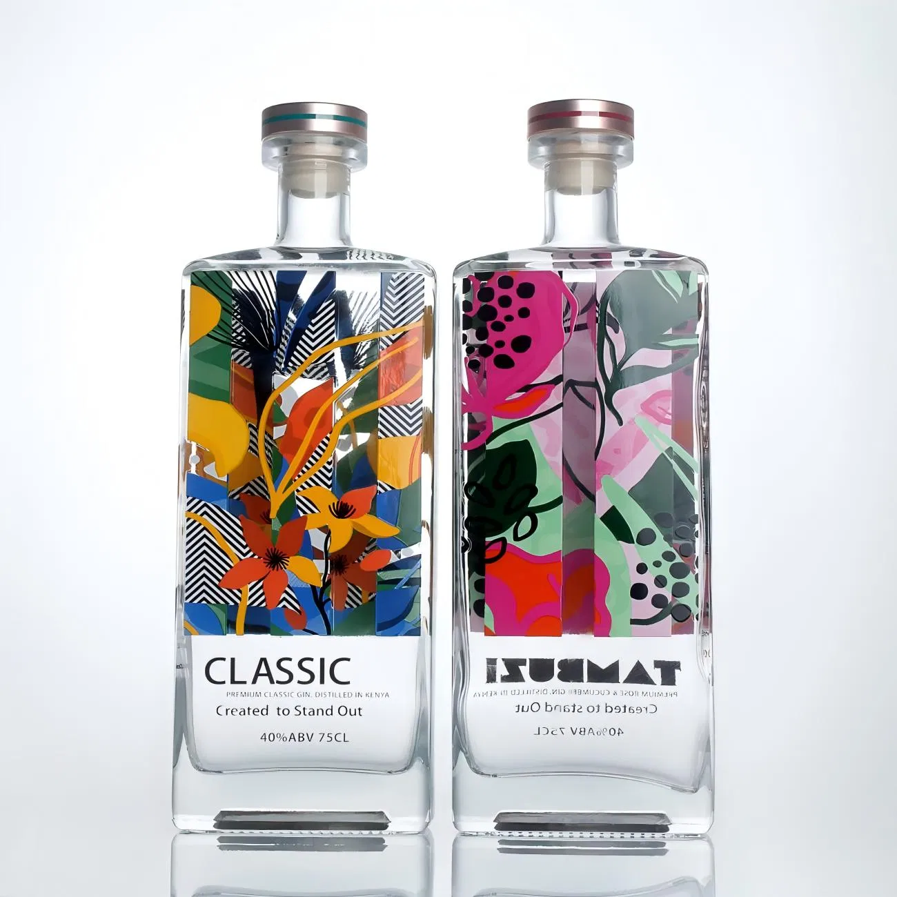 Custom Design Square Liquor Glass Bottle Long Island Bottle