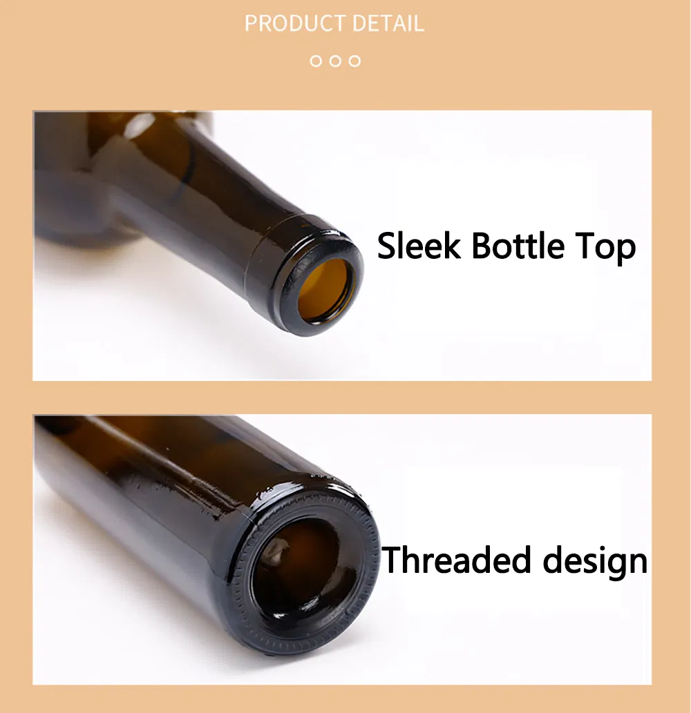 750ml Tall Transparent Straight Neck Red Wine Glass Bottle