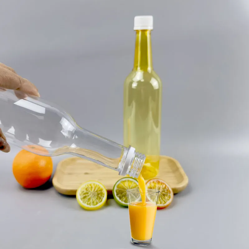 Clear Plastic Liquor Bottle