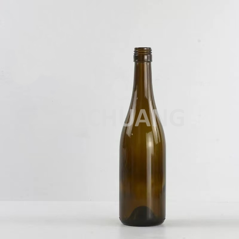 750ml Antique Green Burgundy Bottles Cork Finish Burgundy Wine Bottles Glass for Cork Plug and Screw Cap Wine Bottle