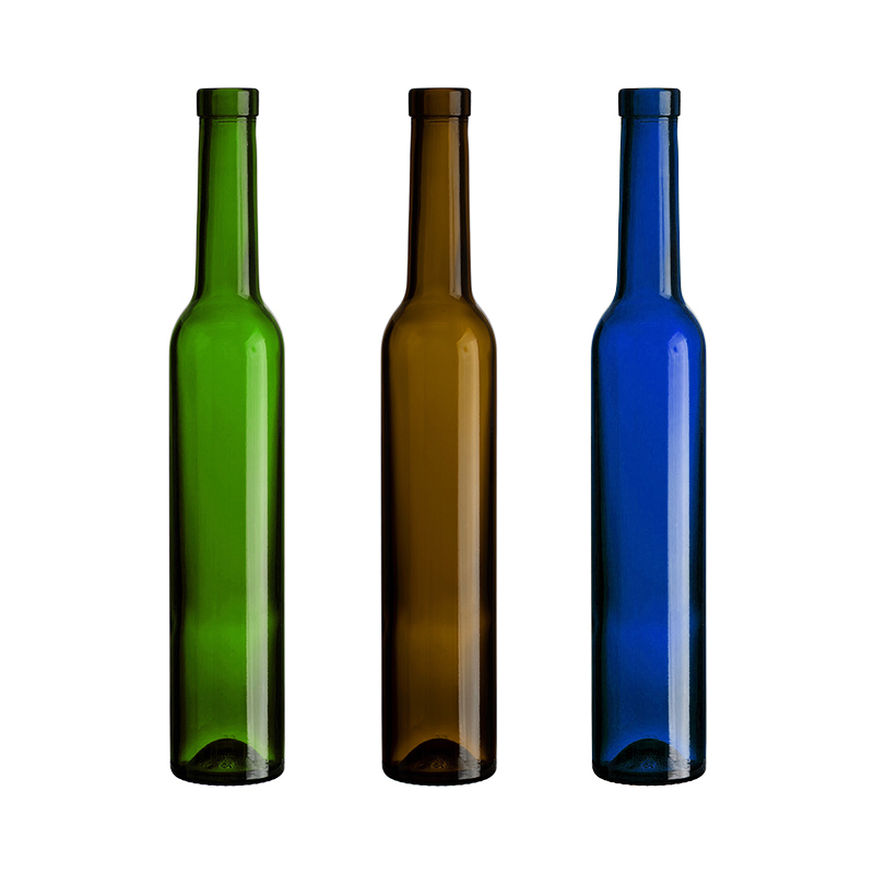 Manufacturer 375ml 500ml Frosted Luxury Round Empty Flint Glass Liquor Ice Wine Dessert Whisky Bottle with Cork Lid