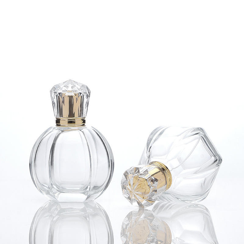50ml 100ml Custom Luxury Unique Design Pumpkin Shape 50ml Clear Fine Mist Spray Glass Perfume Bottle Elegant Fancy Parfum Bottle with Box