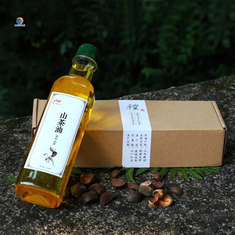 500ml Square Shape Clear Plastic Pet Cooking Cemallia Oil Bottle with Colorful Lid Custom Sticker