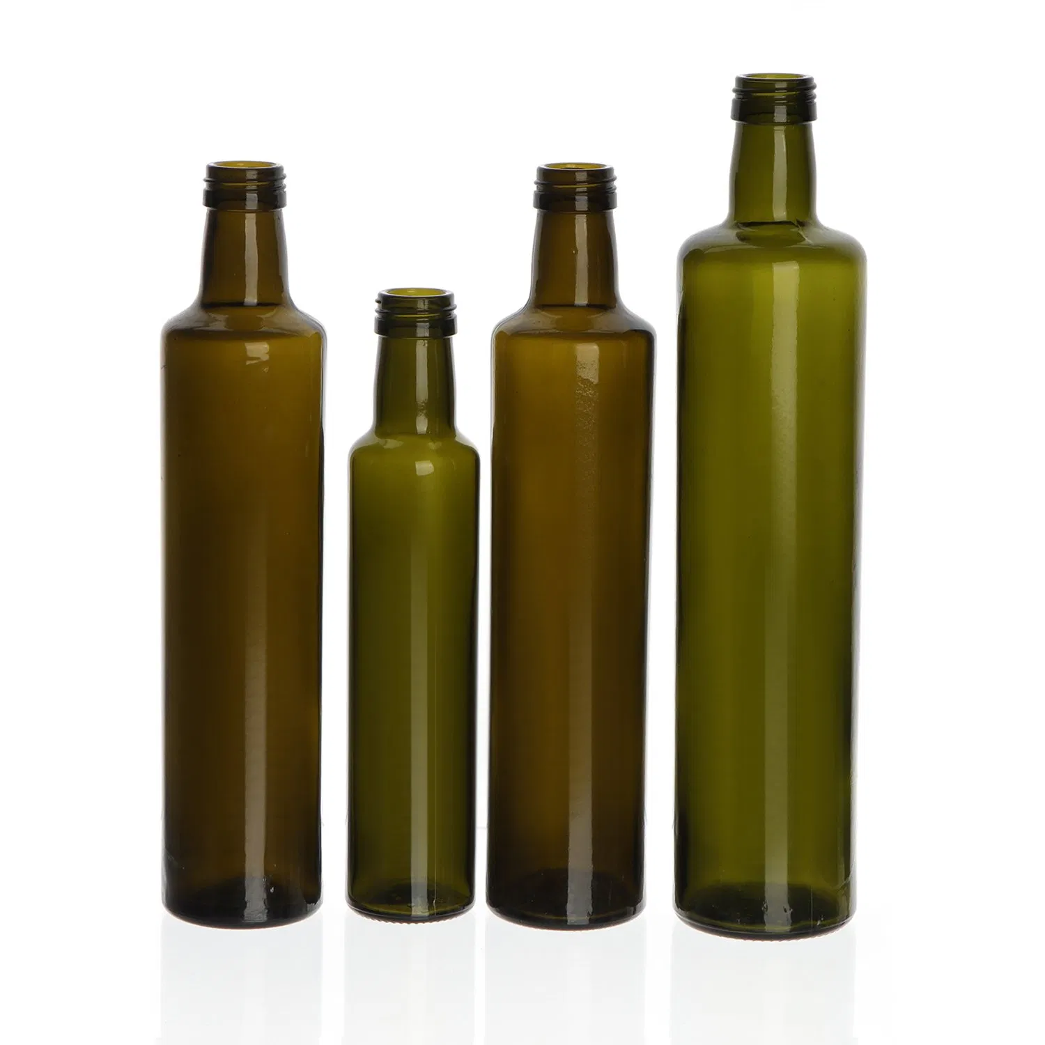 250ml 500ml 750ml 1000ml Dark Green Round Shape Glass Olive Oil Bottles with Tamper Evident Cap