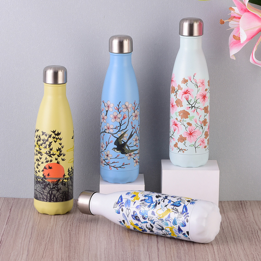 17oz 500ml Water Small Neck Shape Leakproof Pop Top Stainless Steel Custom Bottle