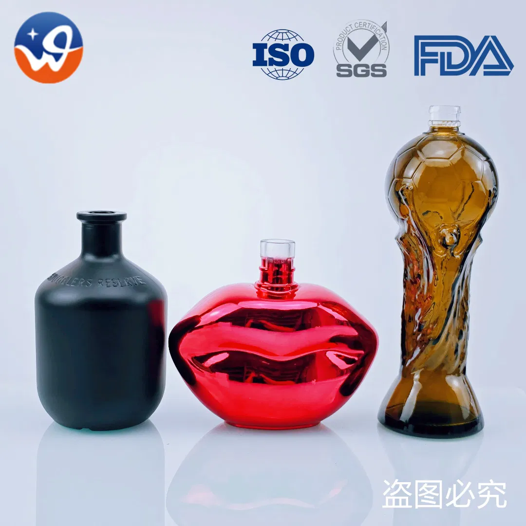 Spraying Color Screen Printed Short Neck Glass Spirits Bottles for Sale