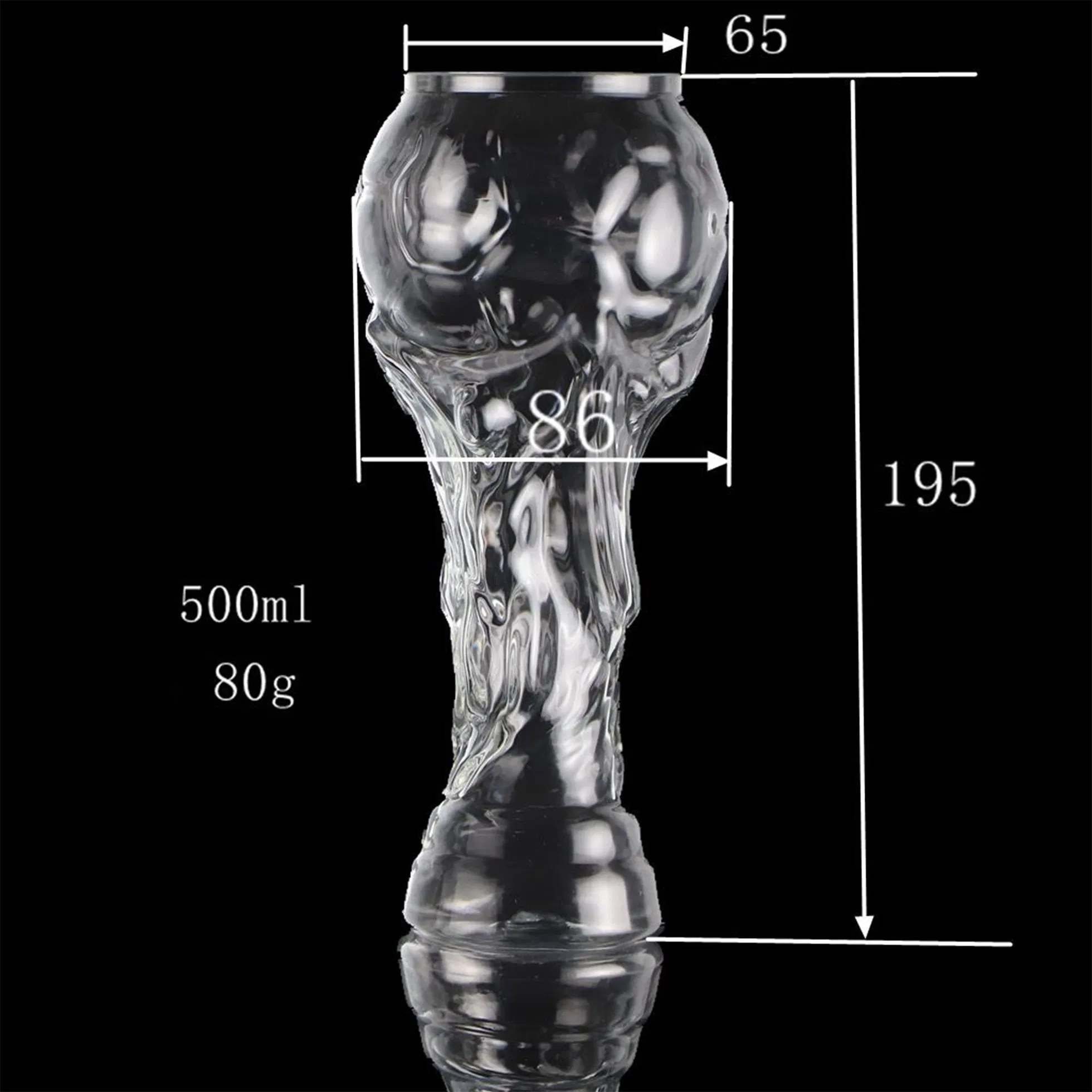 Hot Sale Football Embossed Design Football Worlds Cup Bar Beer Glass Irregular Shapes Beer Glass Bottle