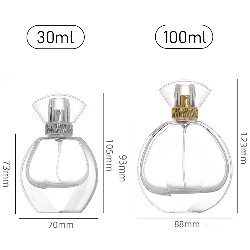Crimp Perfume Bottles Thick Base Transparent Perfume Bottle Refillable Perfume Atomizer Bottles