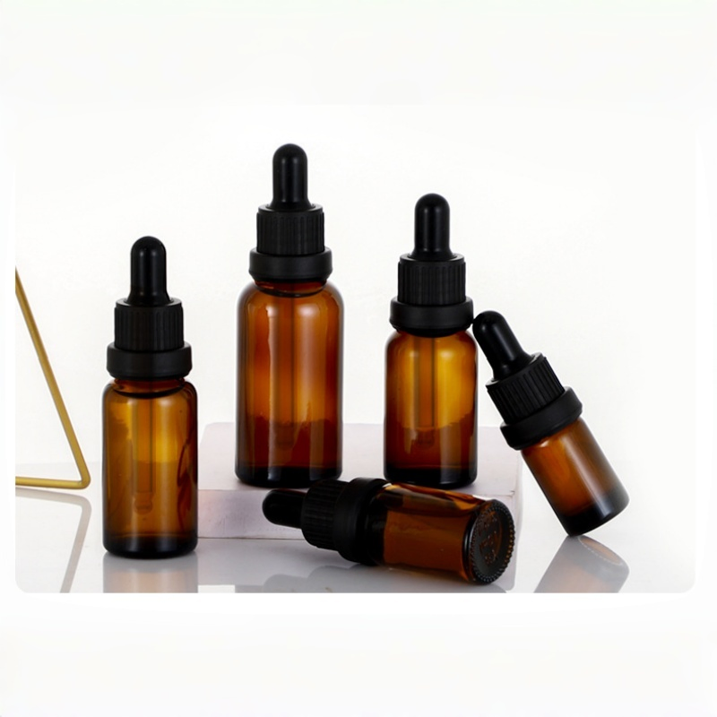 5ml 10ml 15ml 30ml 50ml 100ml Brown Amber Flint Frosted Cosmetic Vials Essential Oil Hair Oil Spray Dropper Drop Glass Bottle for Skin Care Con Gotero