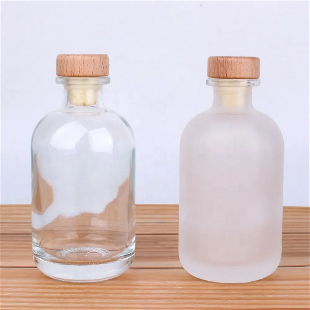 Mini Short Neck Flat Shoulder 250ml 500ml Color Sparying 700ml 750ml Glass Liquor Spirit Wine Brandy Vodka Whisky Bottle with Cork