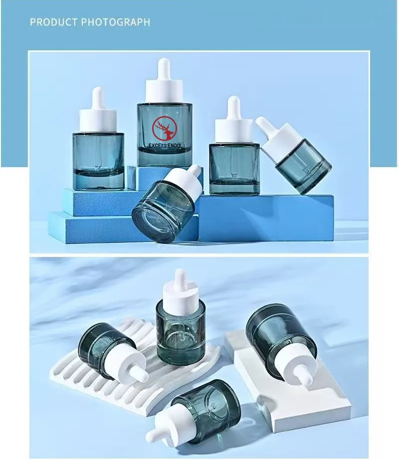 Thick Base Flat Shoulder Dropper Bottle Serum Bottle