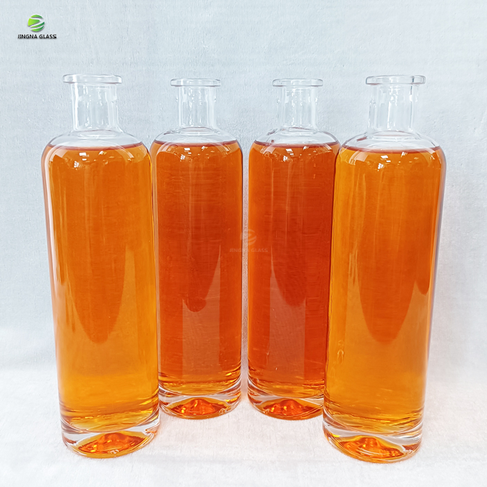 750ml Short Neck High Round Spirit Vodka Liqueur Glass Liquor Bottle