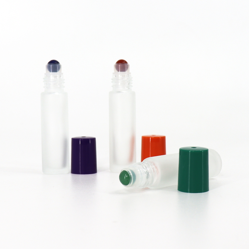 5ml 10ml Matte Glass Roll on Bottle with Stainless Steel Roller Ball Popular Colored Essential Oil Roller Ball Bottles 15ml