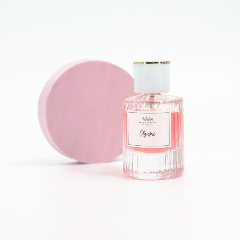 Custom Label Logo 100 Ml Thick Bottom Stripe Round Clear 30ml Perfume Spray Luxury Empty Glass Frosted Botol Parfum Bottle 50ml with Box for Perfume