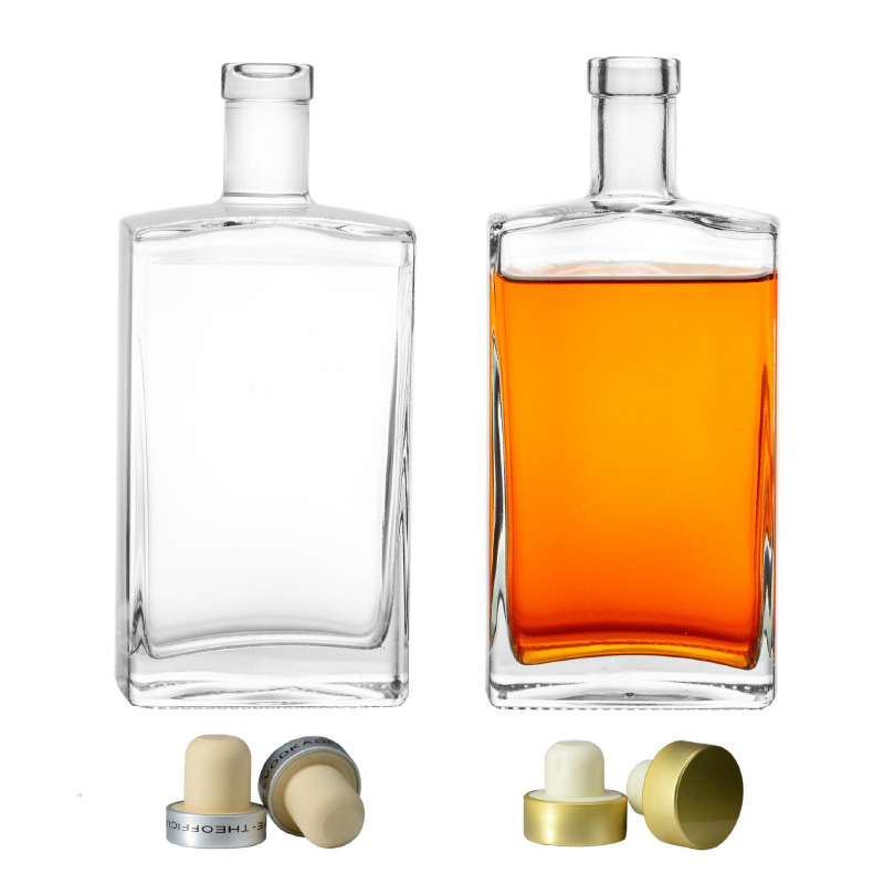 New Design 500ml 750ml Whisky Bottle Spirit Vodka Brandy Liquor Extra Flint Glass Bottles