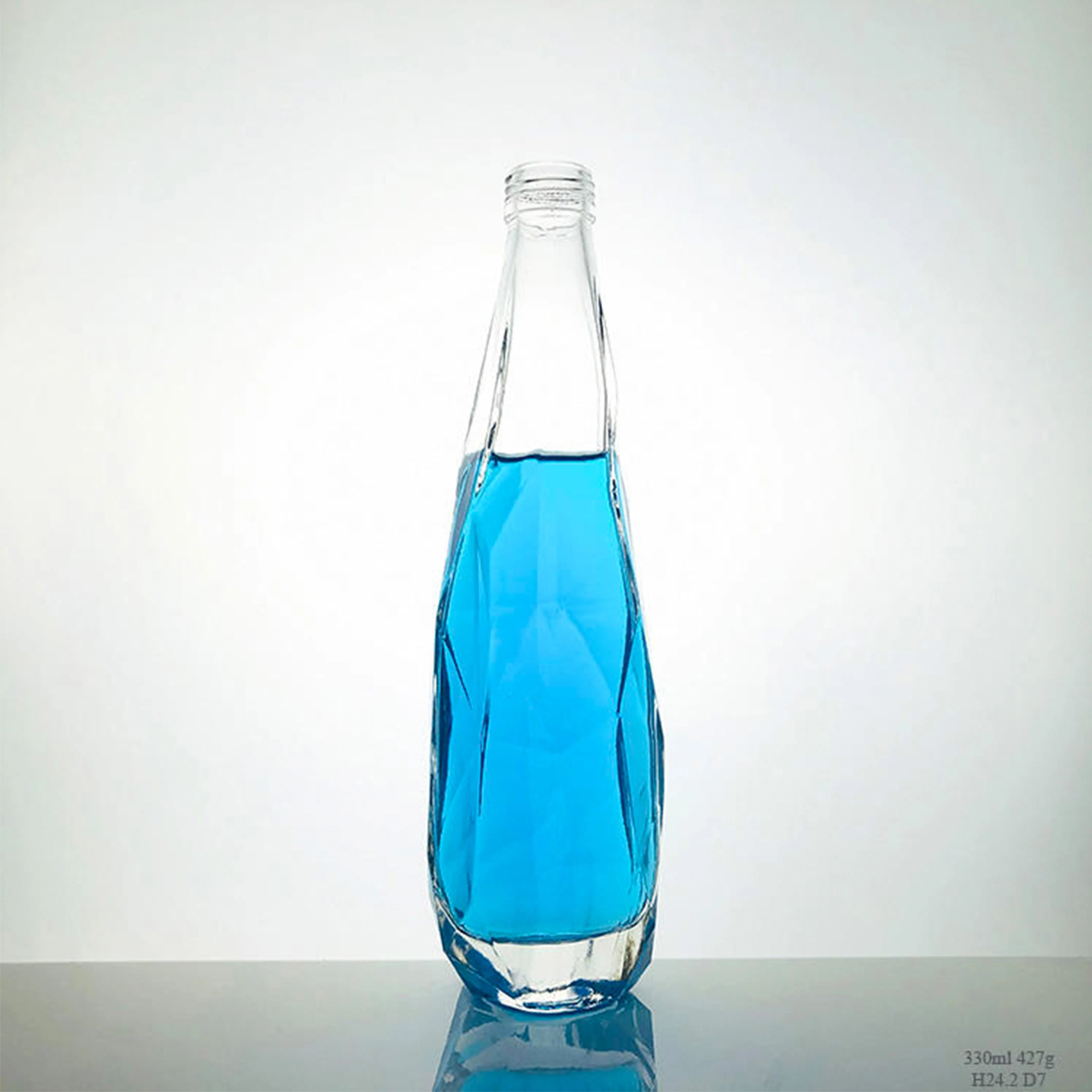 Unique Design Custom Liquor Bottle Luxury Water Glass Bottle for Decor