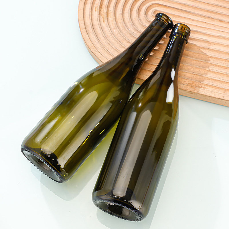 Wholesale Empty Clear Amber Green Champagne Bottle Glass Sparkling Wine Spirit Liquor Bottles