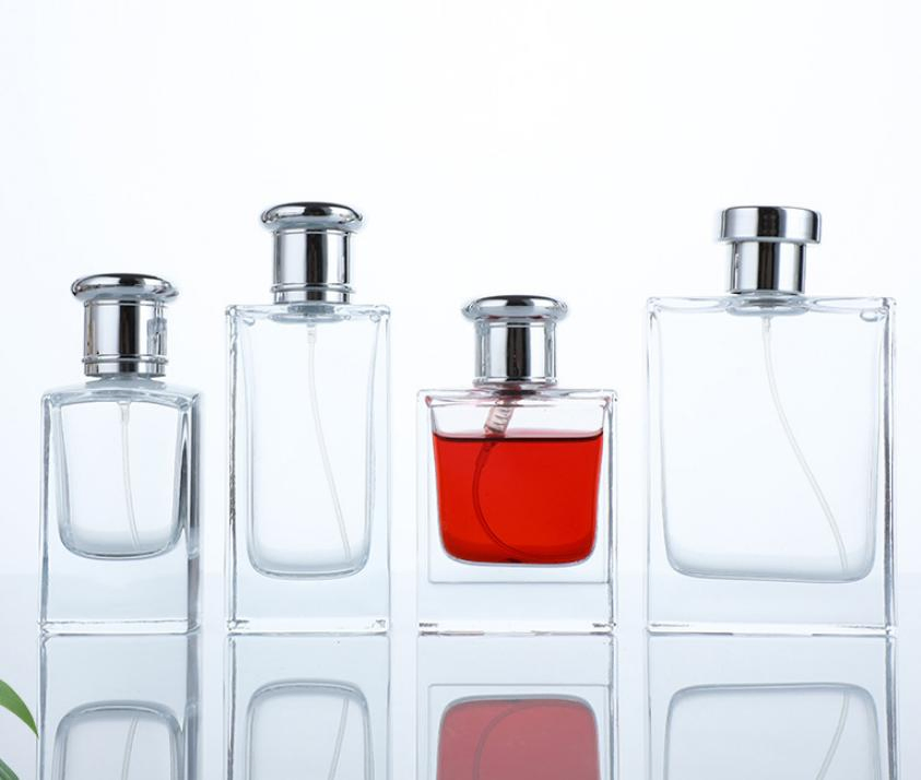 Wholesale 30ml 50ml Colored Glass Square Refillable Perfume Bottles
