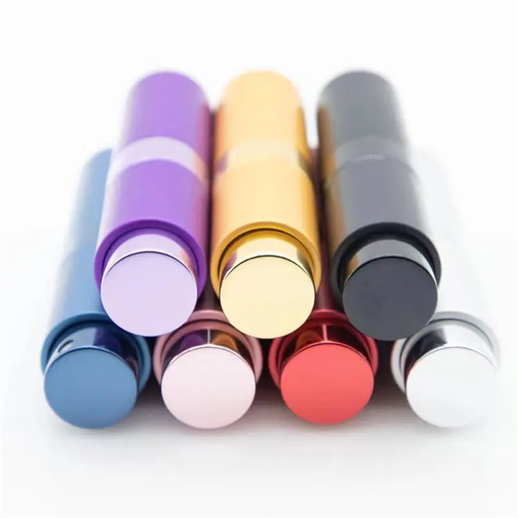 8ml Aluminium Atomizer Refillable Perfume Spray Bottle Glass Collar Screw Cap Matte Finish for Chemical/Cosmetic Liquids