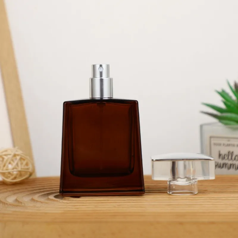 Amber Square Perfume Bottle Details