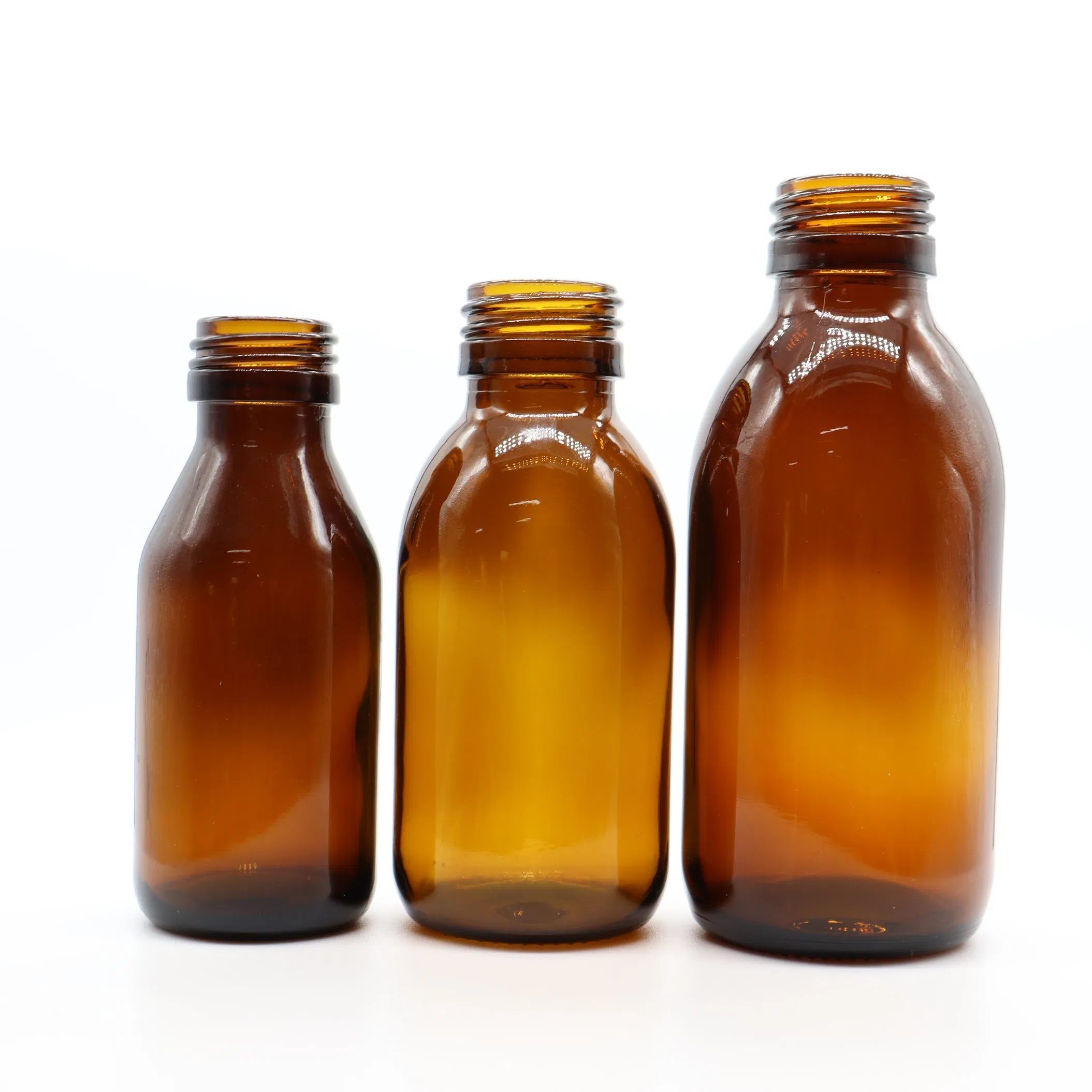 Lightweight Bottle Empty Glass Cough Syrup 30ml 60ml 100ml 125ml 150ml 200ml Oval Liquid Medicine Bottles