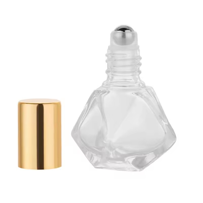 Custom Wholesale Unique Design High Quality Shape Mini Roller Ball Essential Oil Glass Bottle