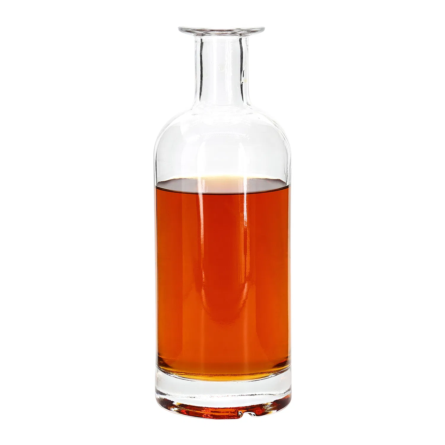 Custom Printing Square Shape Glass Bottle Whiskey Spirit Vodka Brandy Liquor Super Flint Glass Bottle with Wooden Glass Cork