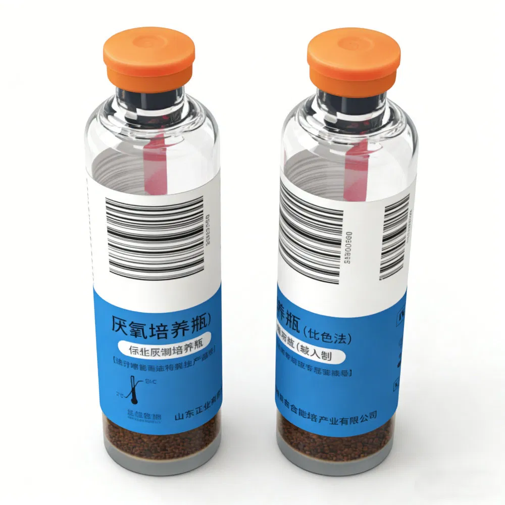 Lightweight OEM Custom Disposable Blood Culture System Anaerobic Bottle for Hospital