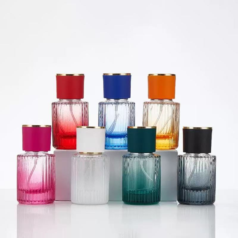 Spot Bayonet Perfume Bottle 30ml Square Colored Glass Bottle 50ml Perfume Bottle