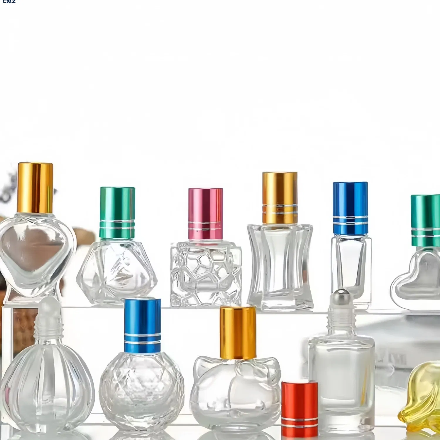 Special Geometric Design Screen Printed Clear Glass Roller Bottle 3ml 6ml 8ml 10ml Small Perfume &amp; Essential Oil for Screw Cap