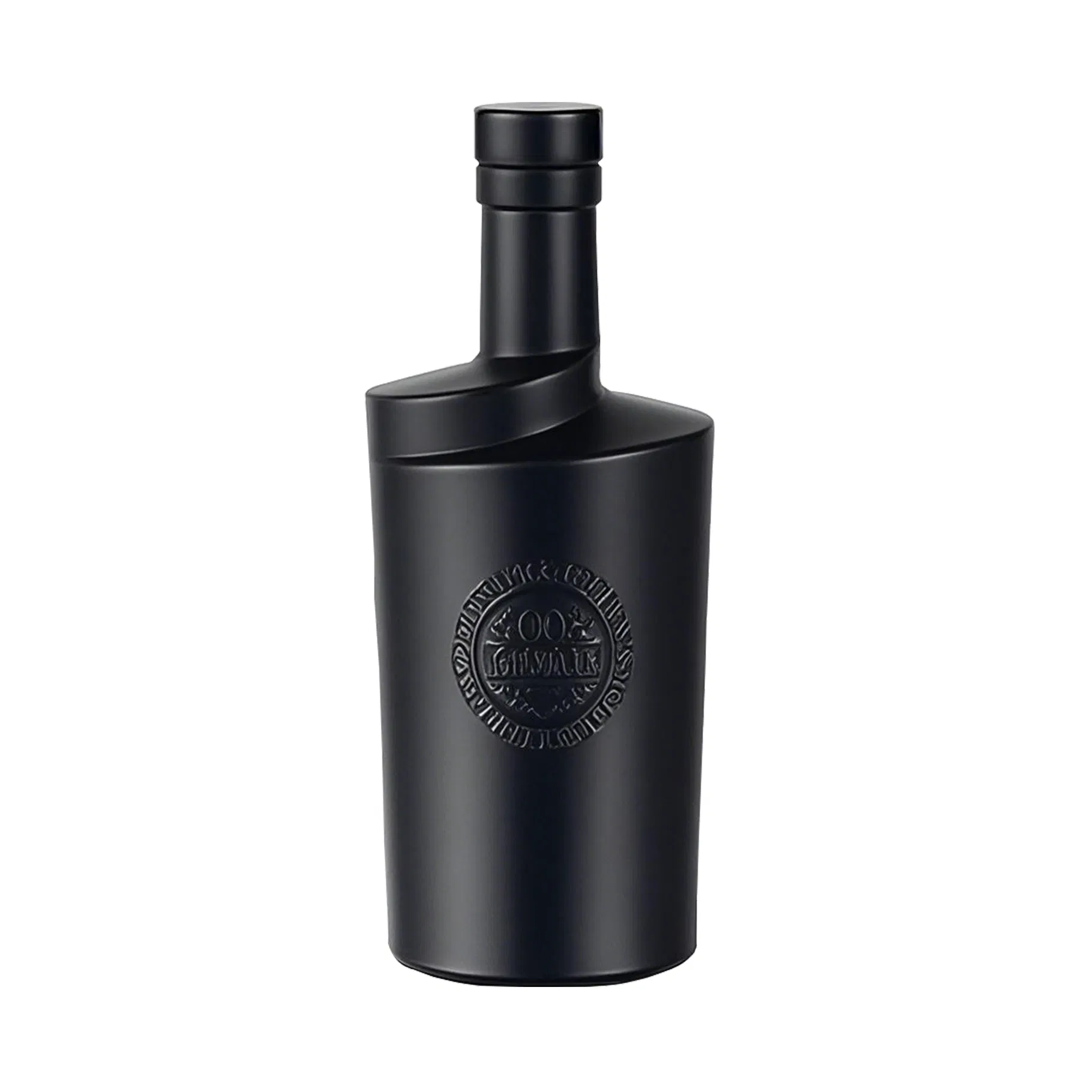 Bespoke Embossed Glass Whisky Bottles 500ml 700ml 750ml Custom Black Green Super Flint Clear Bottle for Premium Spirits with Label for Bar Distillery