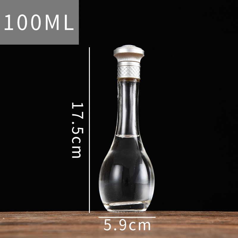 100ml 125ml Mini Empty Vodka Glass Liquor Wine Spirit Bottle with Lid for Brandy Whisky