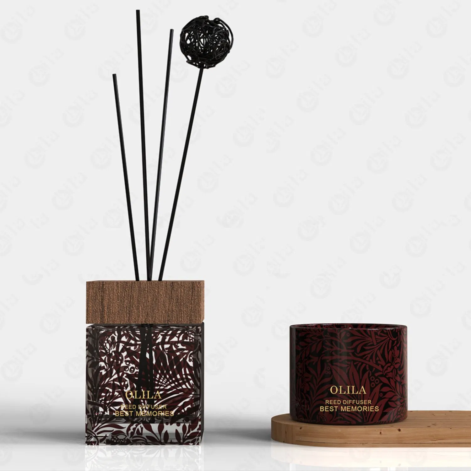 Square Bottle Reed Diffuser Glass Essential Oil Diffuser Scented Aromati Diffuse Bottle