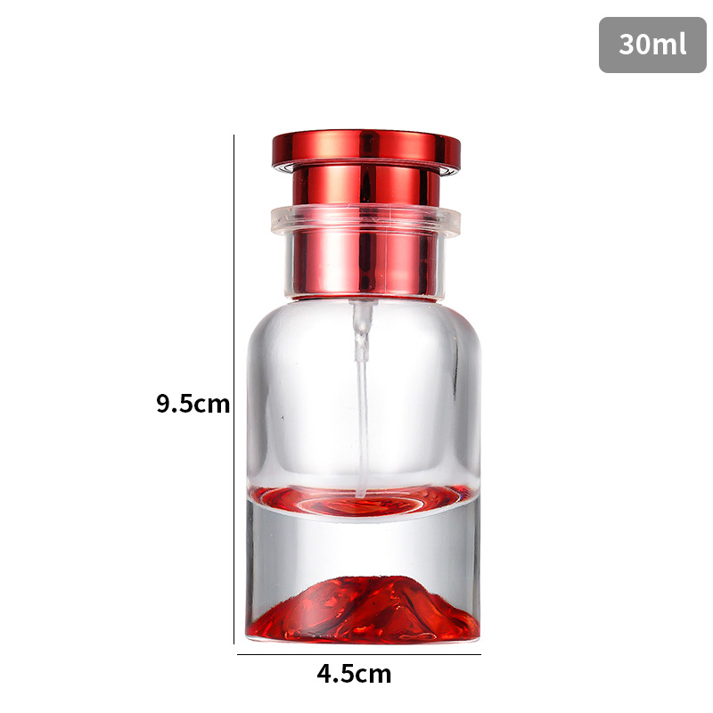 Thick Base Red Color Glass Perfume Bottle with Lids Luxury Empty Cosmetic Perfume Bottle