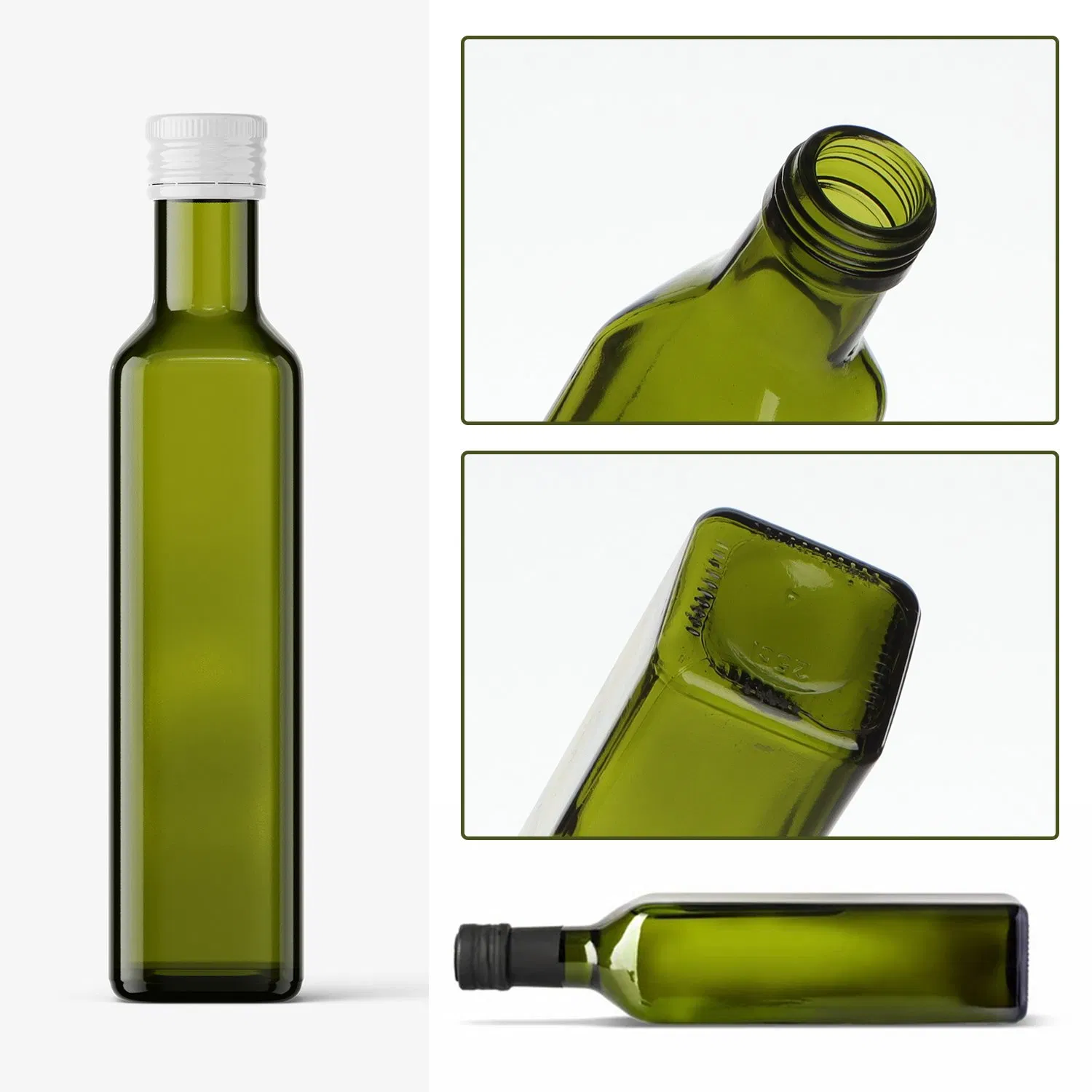 Food Grade 250ml 500ml 750ml 1L Square Glass Olive Oil Bottle
