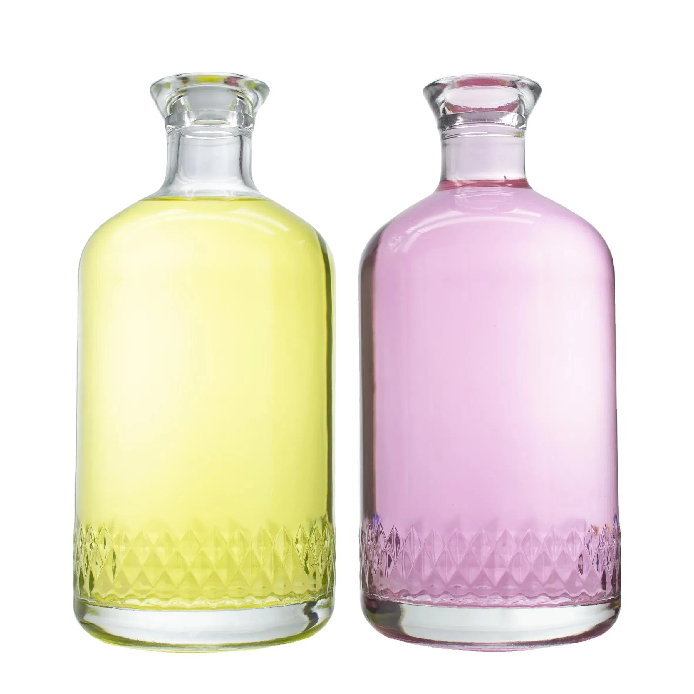 375ml 700ml 750ml Glass Gin Bottle with Cork in Extra Flint Glass