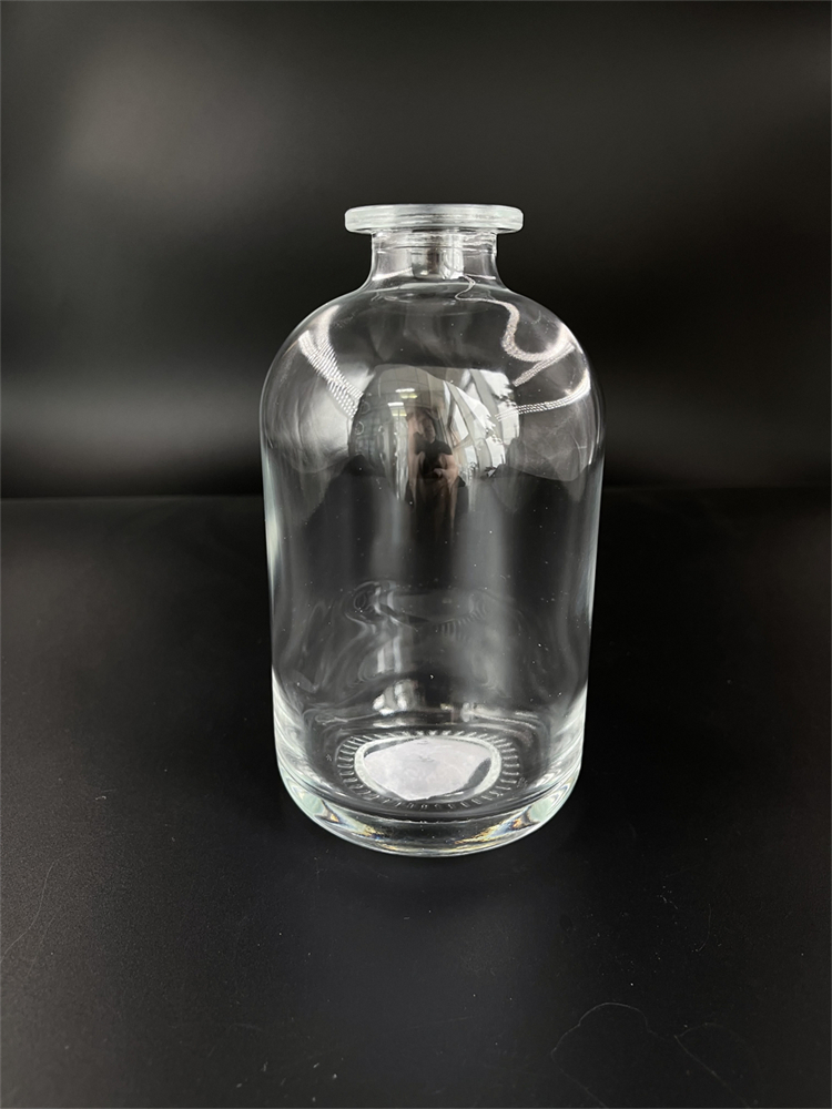 Jingna Clear Short Neck Empty Super Flint Round Galss Spirts Bottle for Brandy Vodka Whisky