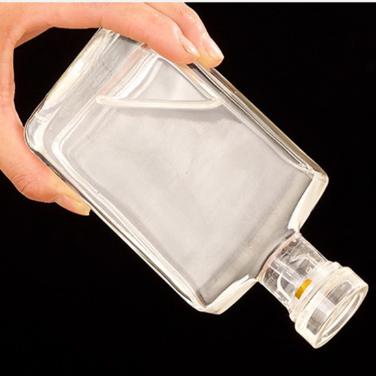 Jingna 200ml Mini Cube Super Flint Clear Empty Small Rectangle Glass Spirit Whisky Gin Liquor Wine Vodka Brandy Bottle with Cork Top