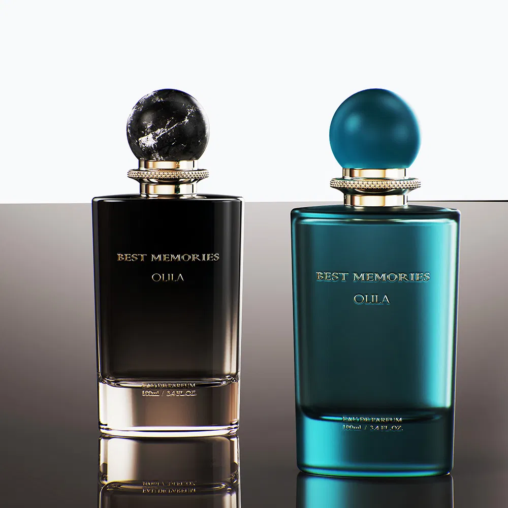 Custom 100ml Round Empty Luxury Gold Cap Parfum Packaging Bottle Spray Atomizer Glass Perfume Bottle