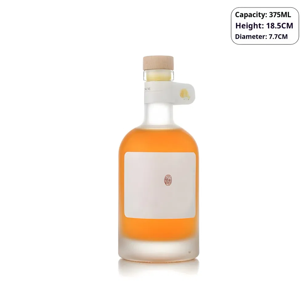 Custom 750ml Glass Whisky Wine Bottle with Cork Glass Lid for Spirits Gin Brandy Whisky Frost Finish Free Sample Custom Logo