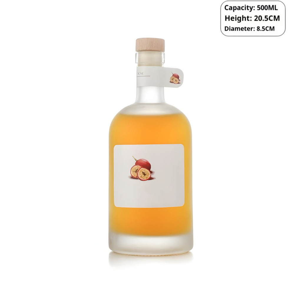 Premium Round Glass Whisky Bottle with Matte Finish and Screw Cap