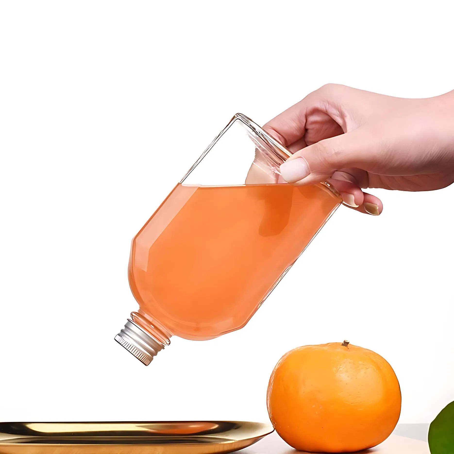 Modern Design Glass Bottle with Wood Grain Finish Screw Cap for Unique Chinese Liquor Brand Presentation