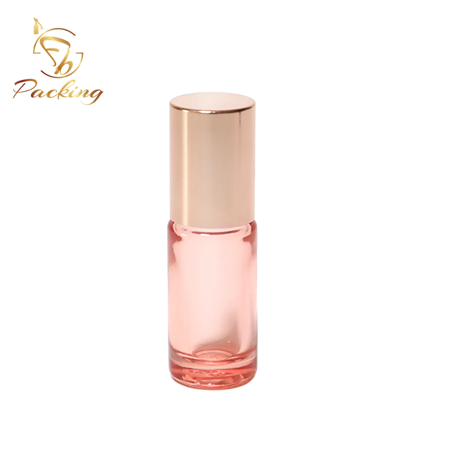 Wholesale Customize Colored 5 Ml Glass Roll - on Bottle with Rose Gold Cap for Lip Oil