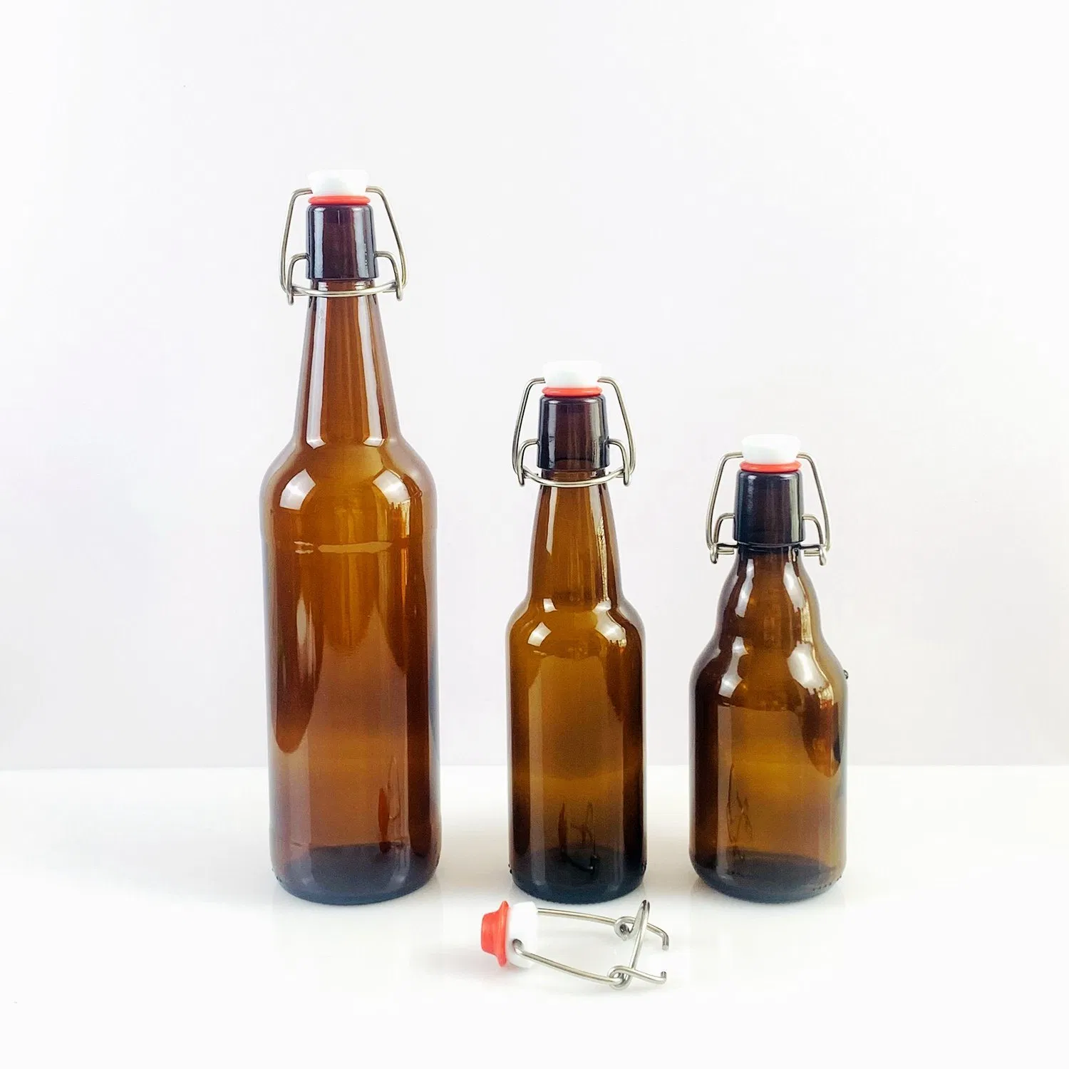 Hot Stamping Beverage for Beer Short Neck 330ml Manufacturer Amber Beer Glass Bottle with Crown Cap