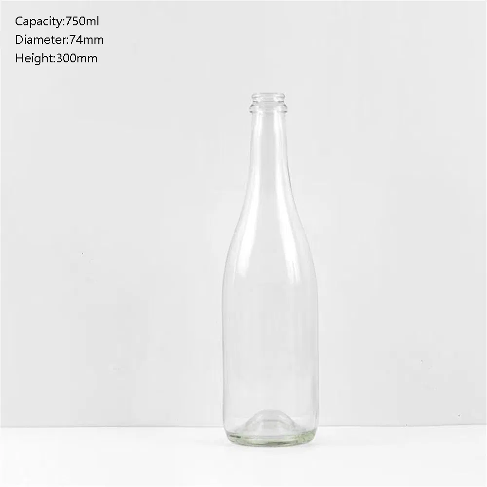 750ml Tall Transparent Straight Neck Red Wine Glass Bottle Liquor Bottle