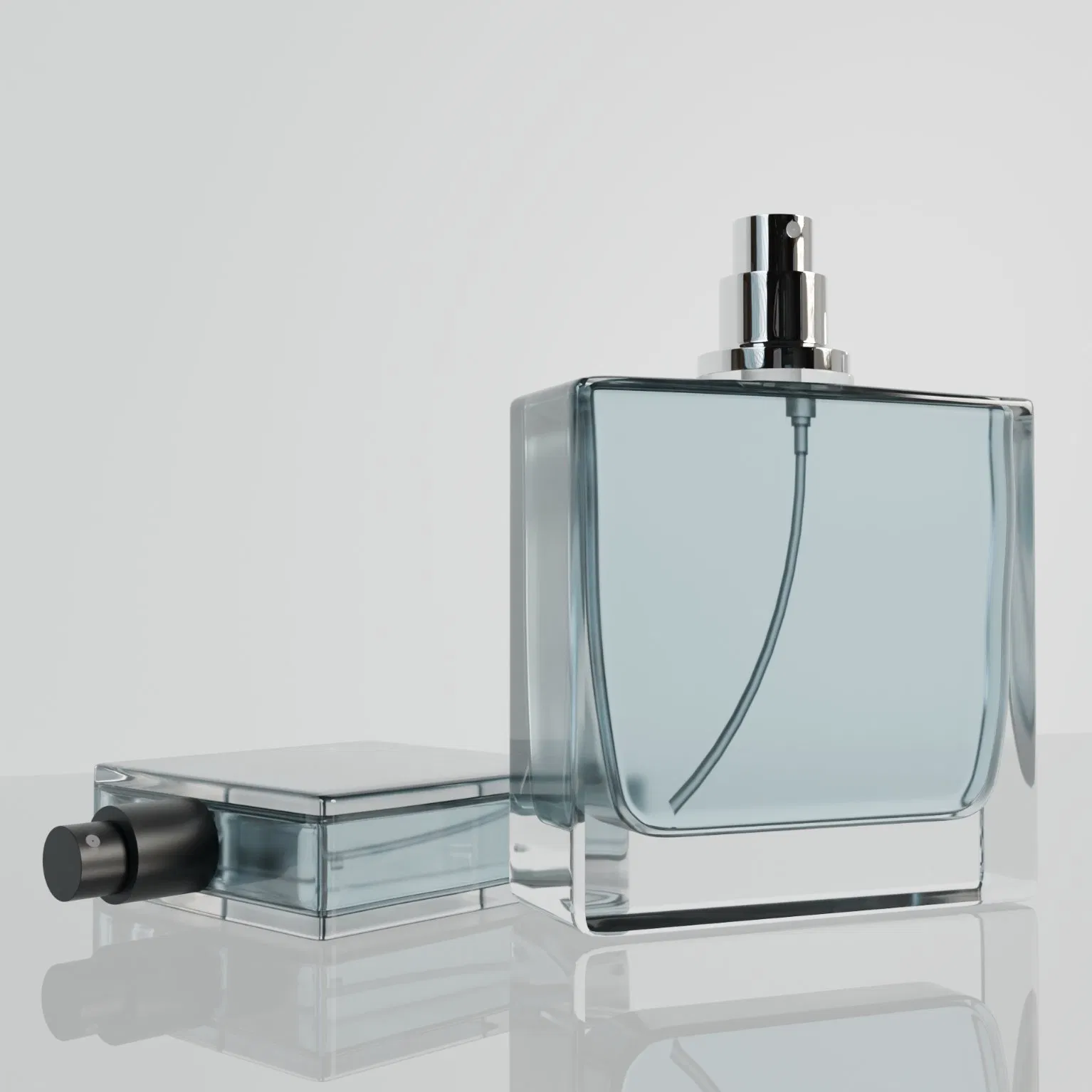 100 Ml Customize Square Wholesale Luxury Packaging Empty Spray Glass Perfume Bottle